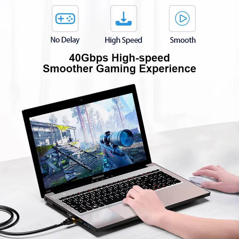 Cat 8 Ethernet Round Cable LAN Network Cat8 Rj45 Speed Network Cable 40Gbps Flat Cable 2000Mhz 26AWG For Router Pc Ps4 Tv Laptop