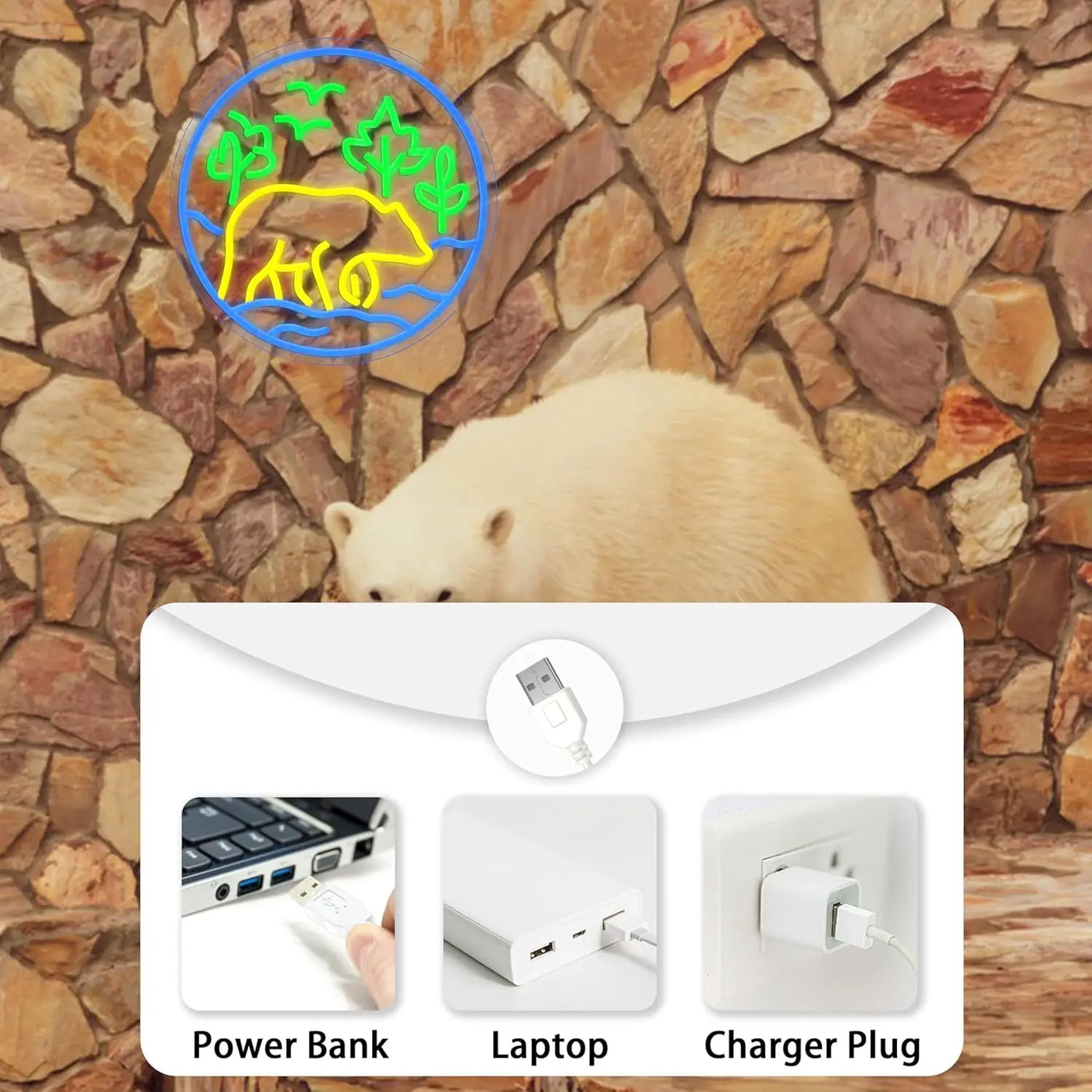 Bear in The Forest  Neon Sign USB Powered LED Neon Light for Party Bar Gaming Room Bedroom Aesthetic Decoration Art Wall Light