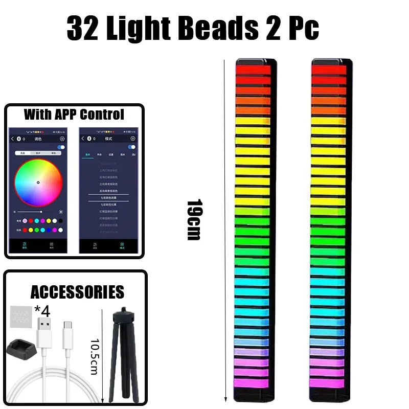 LED Rhythm Gaming Ambient Light Sound Control Light Smart APP Control Music Rhythm Ambient Light Desktop Decoration