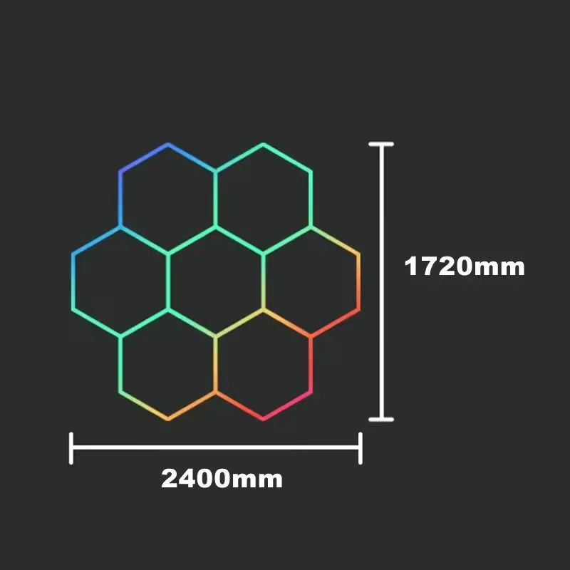 Remote Control Neon RGB Hexagon Honeycomb Light Gym Roomhome Cinema Party Club Gaming Wall Stage Bar Garage Ceiling Light