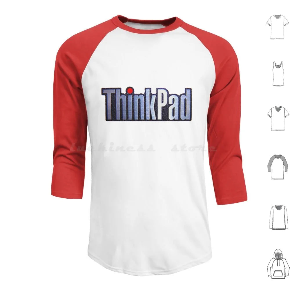 Thinkpad Logo Realistic Hoodies Long Sleeve Thinkpad Think Logo Ibm Shiny Emblem Metal Realistic Laptop Pc Windows 1990