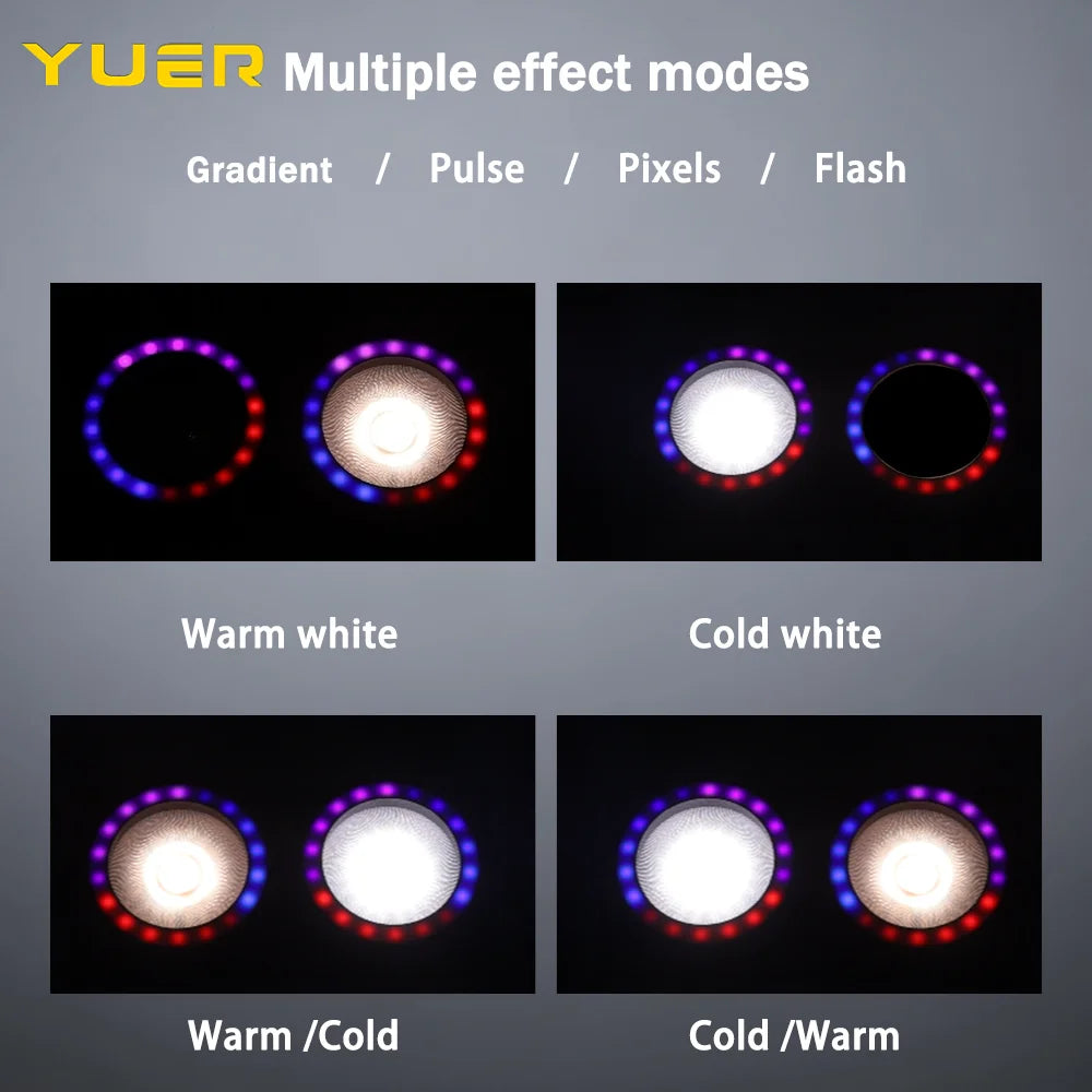 2x100w COB Cool /Warm white Audience Light with ring flash effect Flicker free PWM strobe DMX Sound control for DJ Disco bar