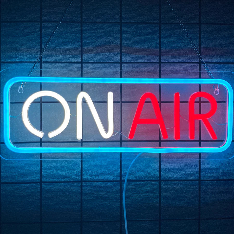 On Air Neon Sign, Led Live Recording Light Icon, Used For Decor Of Game Room, Studio, Bar And Podcast Wall Decor,USB Powered