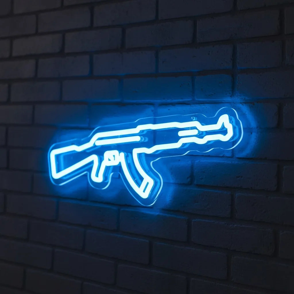 AK Shape Neon Sign - USB-Powered Wall Mounted Gaming Decor with Switch Vibrant E-Sports/Party/Game Room Lighting Wall Decoration