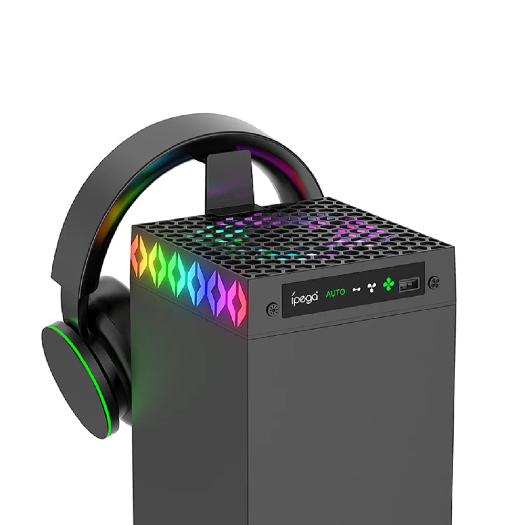 IPEGA Cooling Fans for Xbox Series X With RGB Light, Fan ProvideTemperature Control Supports and Headphone Storage PG-XBX026S