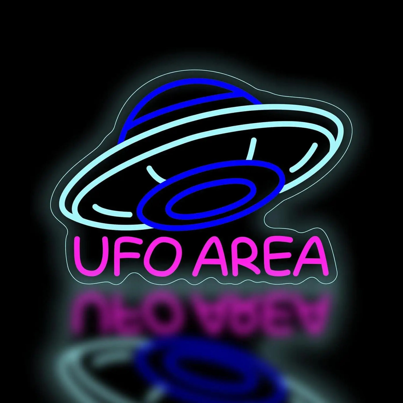 UFO AREA Neon Sign Alien Spaceship USB Dimmable LED Neon Lights for Gaming Room Bedroom Bar Party Man Cave Decor Night Lights