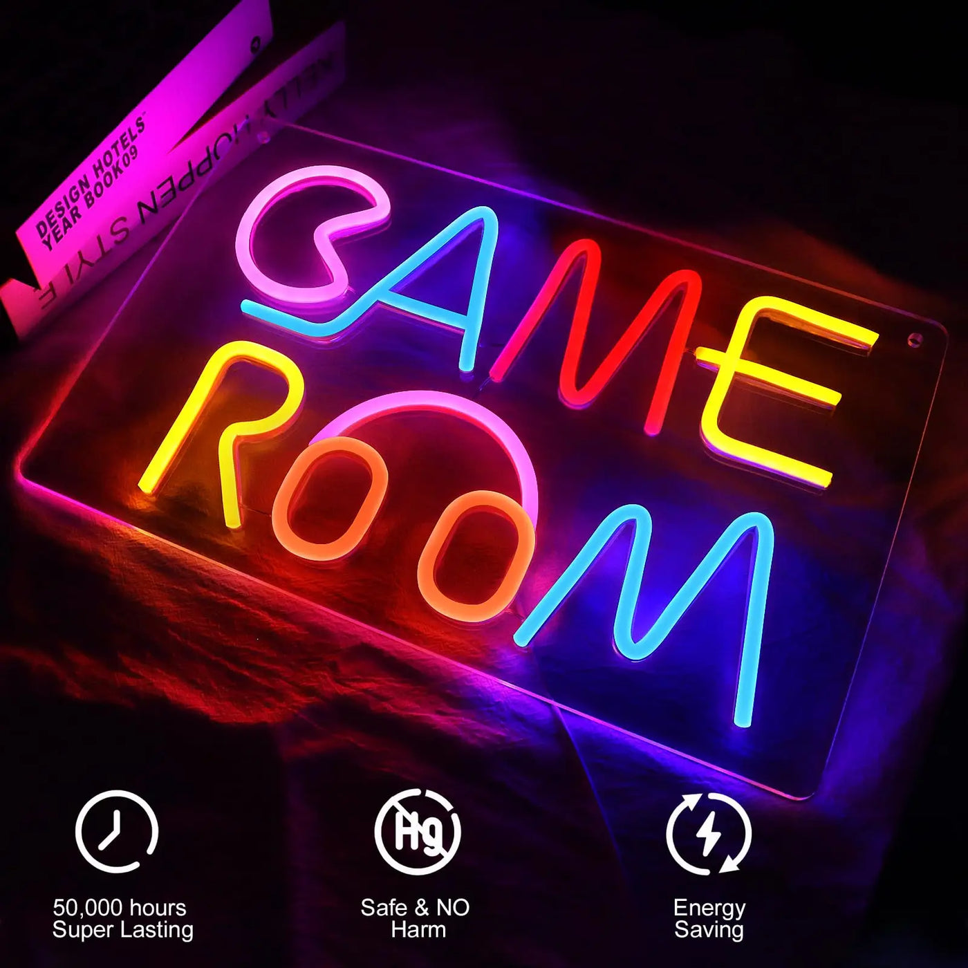 GAME ROOM Neon Sign LED Dimmable Game Zone Room Beer Bar Man Cave Bedroom Home Art Gaming Neon Light Sign