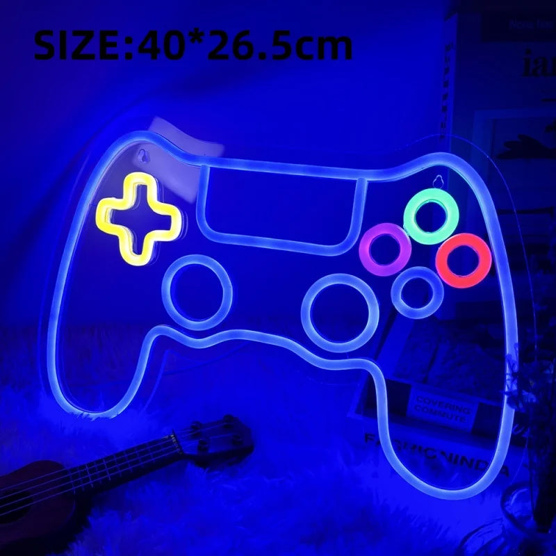 Game Neon Sign Gamepad Controller Neon Signs Gaming Wall Lights Decor for Game Room Lights Children Room Party Decoration lamp
