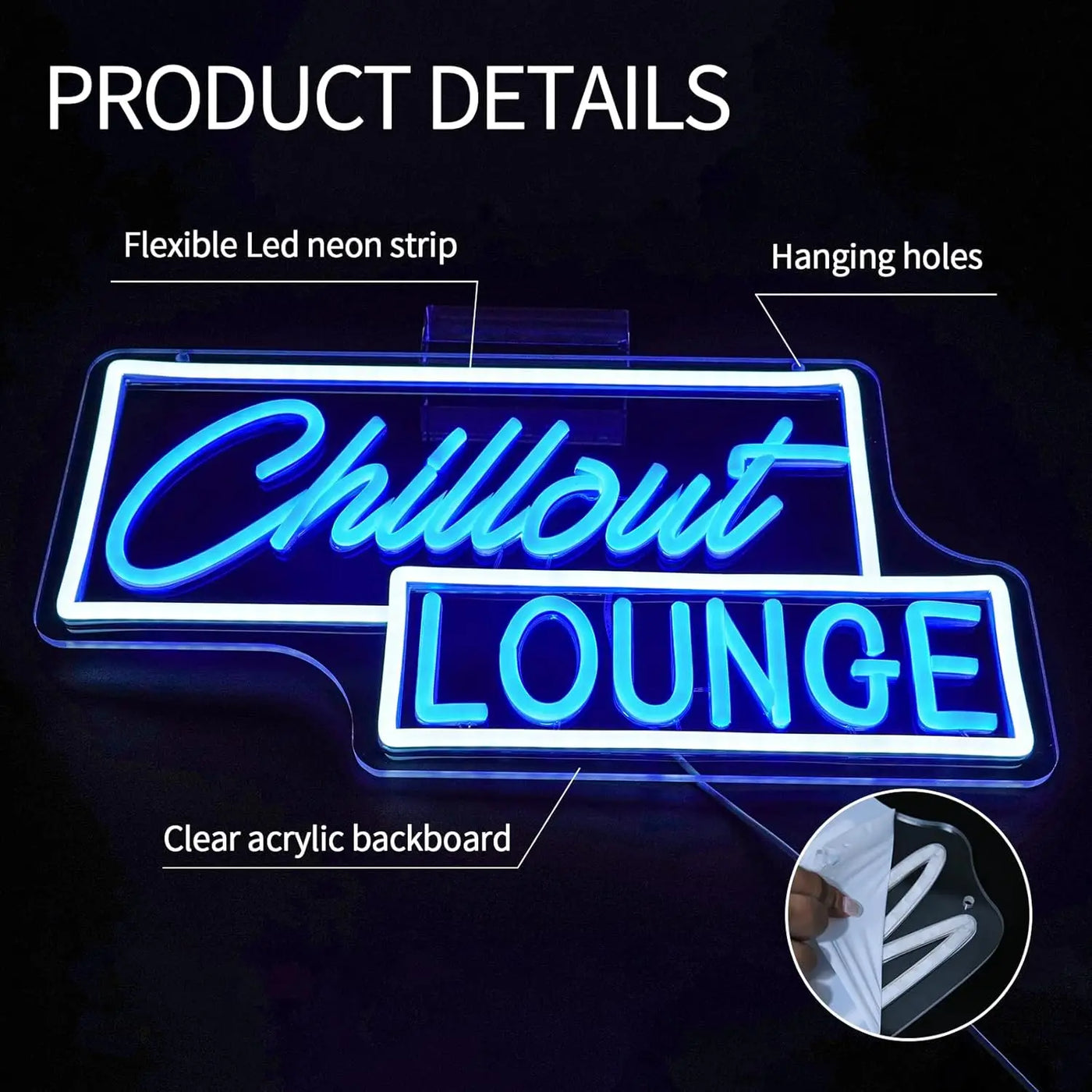 Chillout Lounge Neon Sign USB LED Light for Bar Garage Party Gaming Room Bedroom Decoration neon personnalisé Gift Night Light