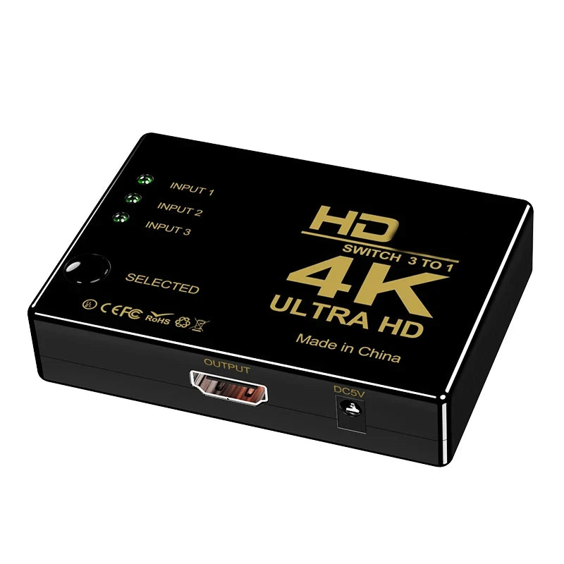 HDMI-compatible Switch 4K Switcher 3 in 1 out HD 1080P Video Cable Splitter 1x3 Hub Adapter Converter for PS4/3 TV Box HDTV PC