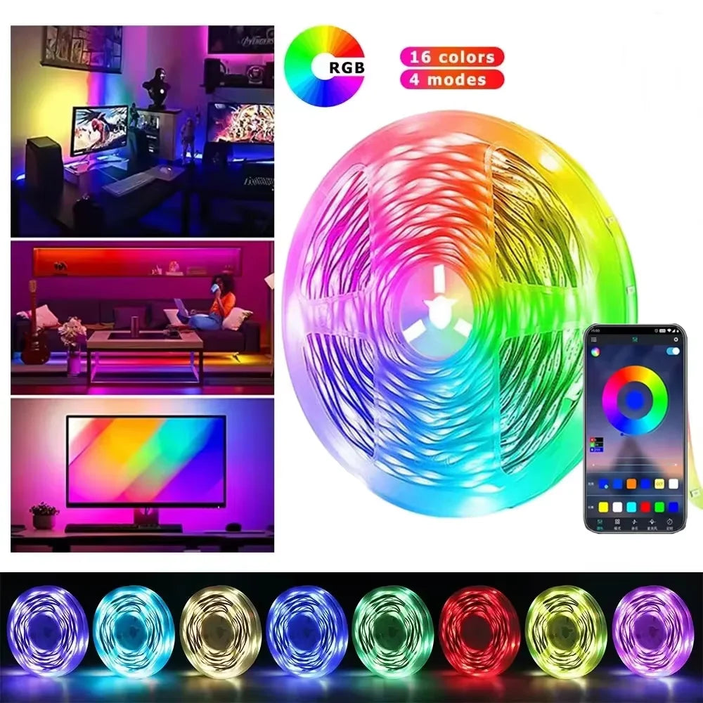 Smart RGB Gaming Light Strip USB 5V 5050 Music Sync Remote & APP Control Christmas Lights Flexible Tape Gaming Room TV Backlight