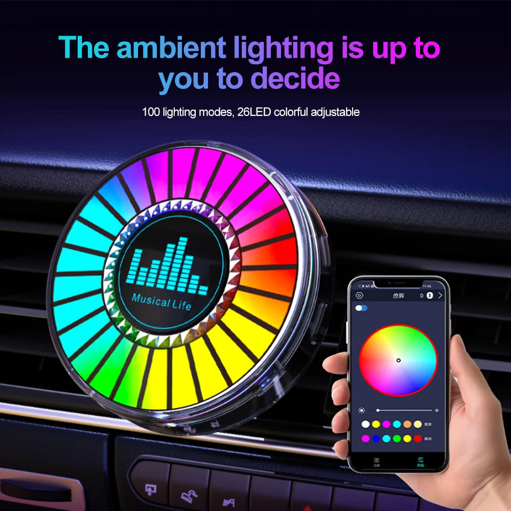 RGB LED Light Bar Music Sound Control Pickup Light Rhythm Ambient Lamp Atmosphere Night Light for Car TV Game Computer Desktop