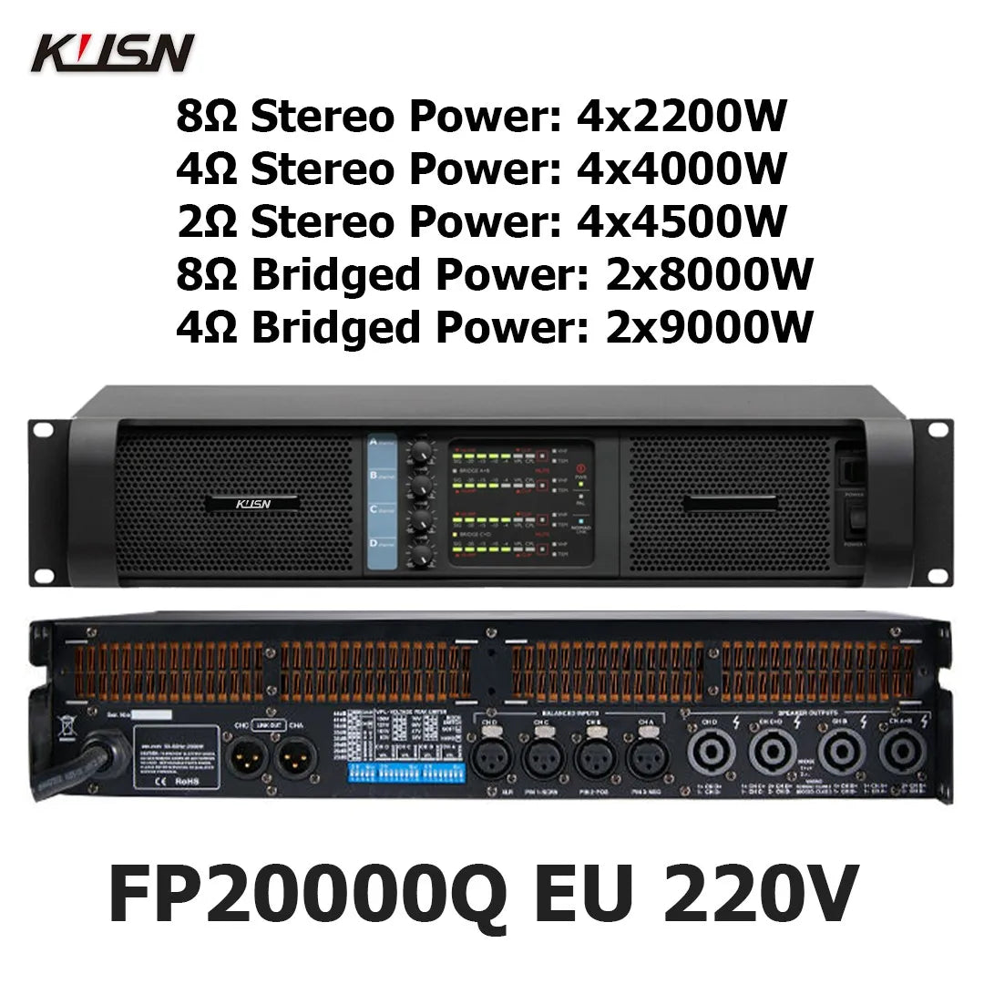 FP10000Q/FP20000Q 2500Wx4 Professional Digital Amplifier Stable 2 Ohm FP 10000Q  2U High Power Amplifier For Subwoofer Speaker