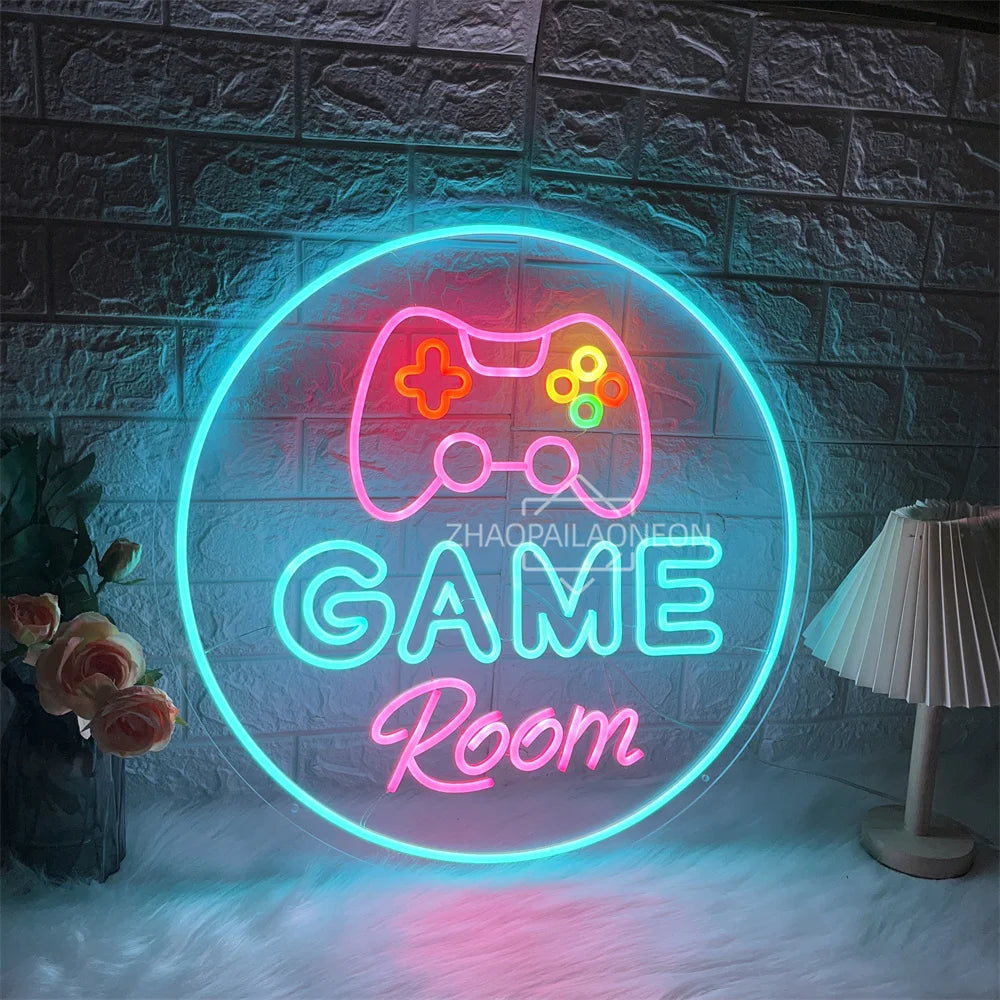 Game Room Neon Led Sign Gaming Bedroom Decoration Neon Light Sign Boys Room Night Lights USB Bar Pub Club LED Wall Decor Signs
