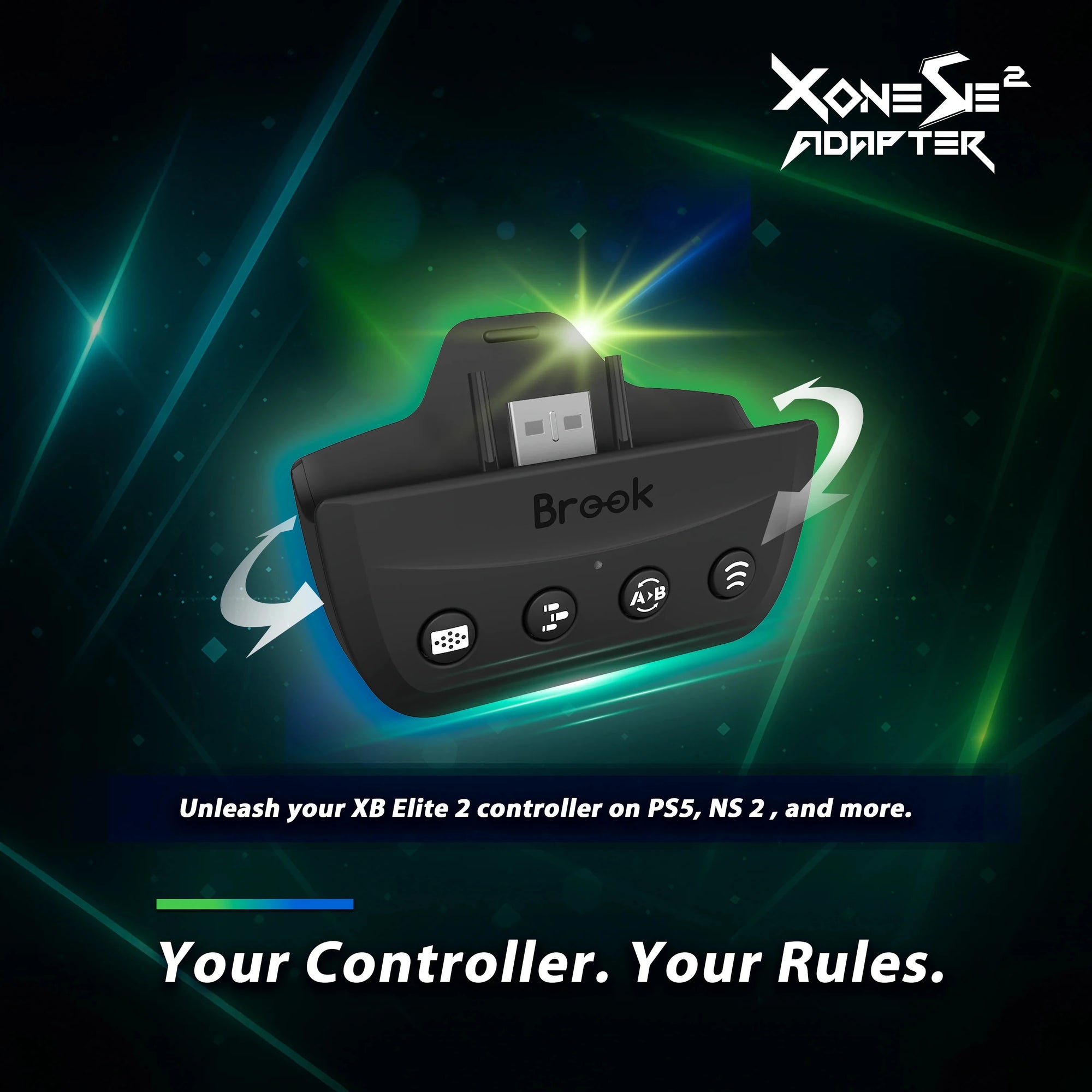 Brook Xone SE2 Adapter for PS5, Switch, PC - Turbo, Remap, Touchpad, Motion Control for Xbox Series X/S & Elite 2 Controllers