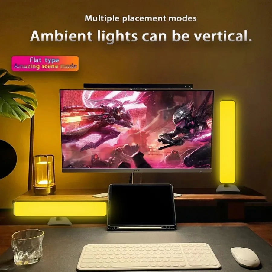 Smart Tuya RGB Gaming Atmosphere Light WIFI TV Game Computer Desktop Decor Desk Lamp  App Remote Control Car Music Rhythm Light