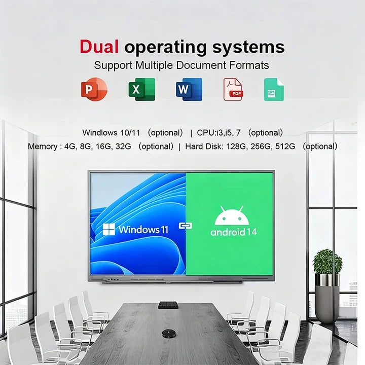 65 75 85 100 Inch 4K Touch Screen Interactive Classroom Smartboards Digital Boards Smart Interactive Display For School