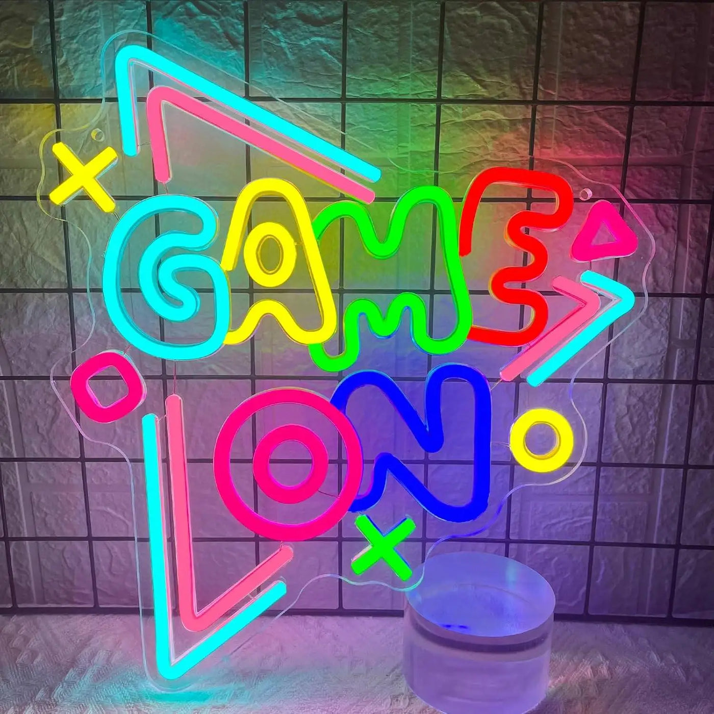 Gamer Neon Sign Colorful Gaming Controller Dimmable Gamepad Shaped Led Light Up Sign for Teens Boys Bedroom Men Caves Home Party