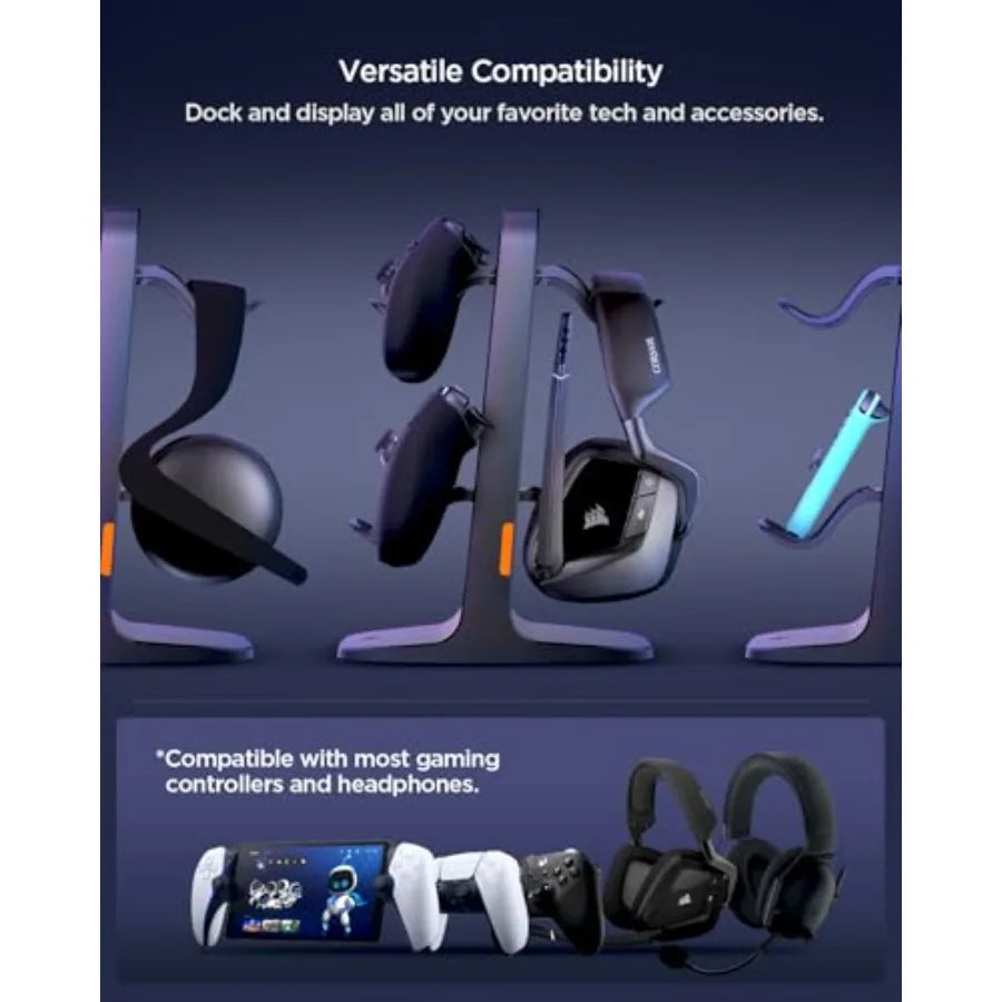 Gaming Controller and Headset Stand for PlayStation Xbox Nintendo Switch 2 Razer Gaming Headphones and Headsets Universal Desk