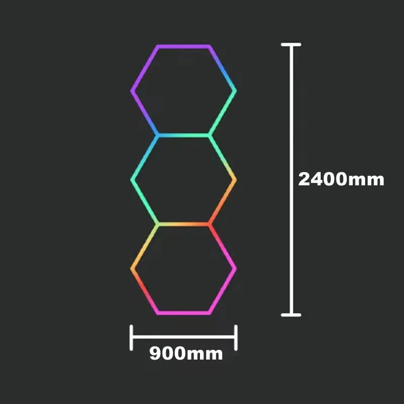 Remote Control Neon RGB Hexagon Honeycomb Light Gym Roomhome Cinema Party Club Gaming Wall Stage Bar Garage Ceiling Light