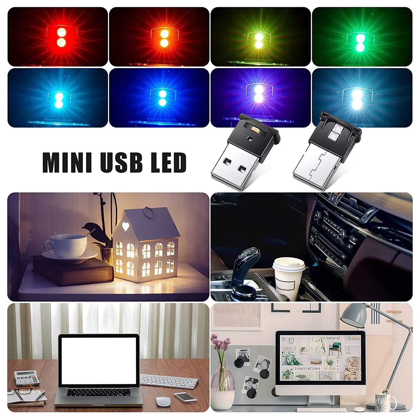 A76K Mini USB LED Light, RGB Car LED Interior Lighting DC 5V, Laptop Keyboard Light Home Office Decoration Night Lamp