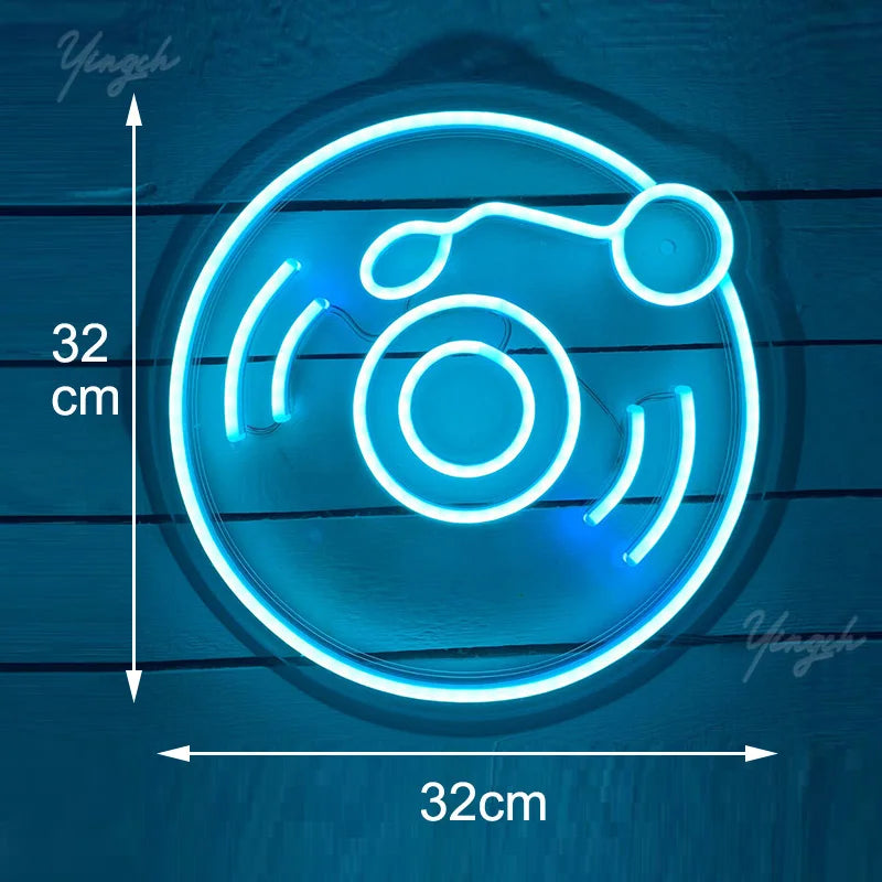 Music Records Neon Sign Light LED Letter Note Sign Decoration Lamp for Room Studio Party Club Podcast Wall Hanging Night Light