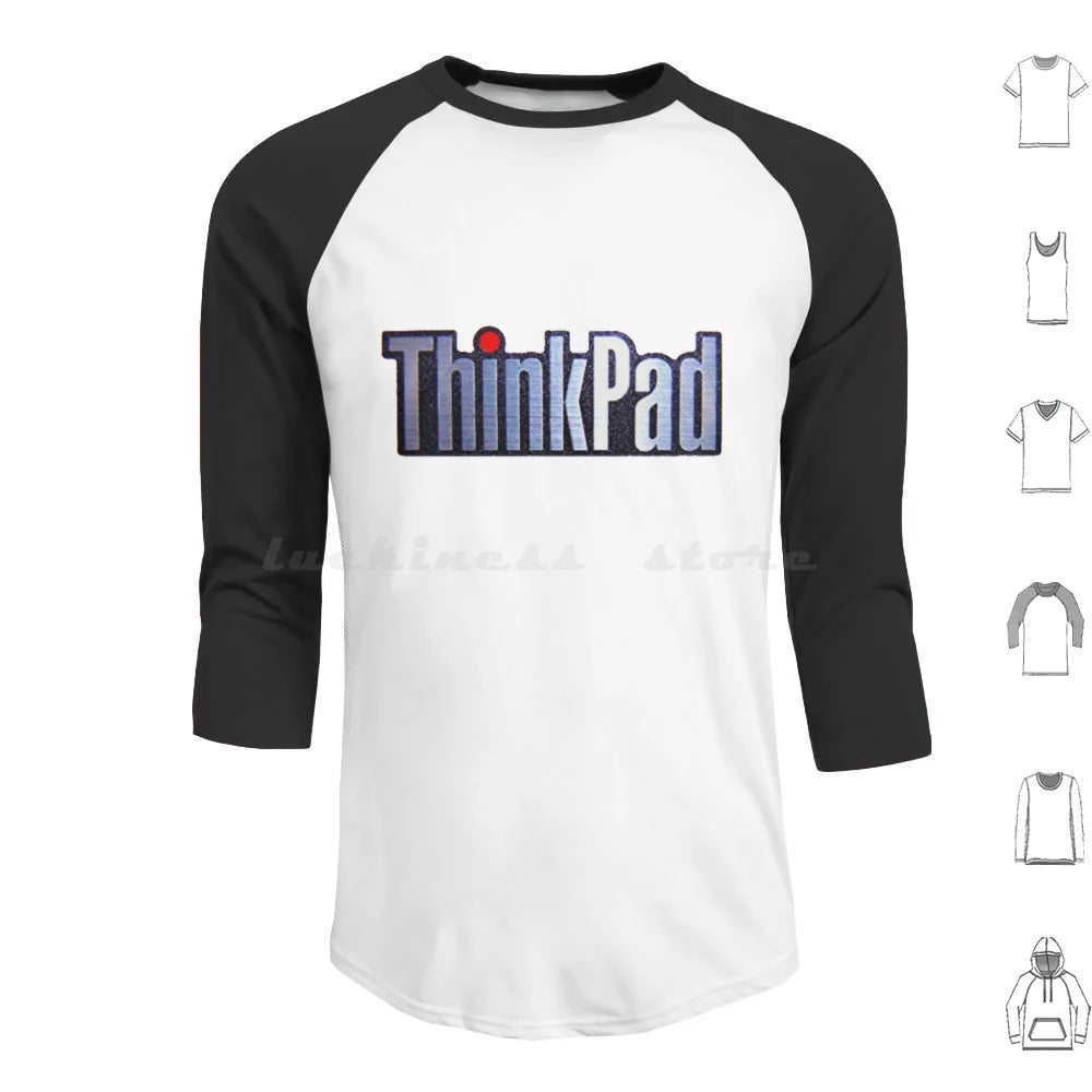 Thinkpad Logo Realistic Hoodies Long Sleeve Thinkpad Think Logo Ibm Shiny Emblem Metal Realistic Laptop Pc Windows 1990