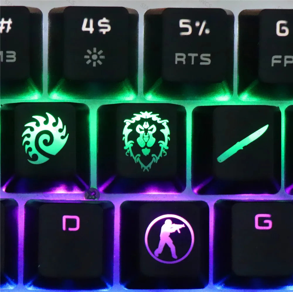 CS GO Gaming Keycaps Custom ABS Backlit Keycap For World Of Warcraft DOTA Gaming Key Caps For Mechanical Keyboard Key Cap