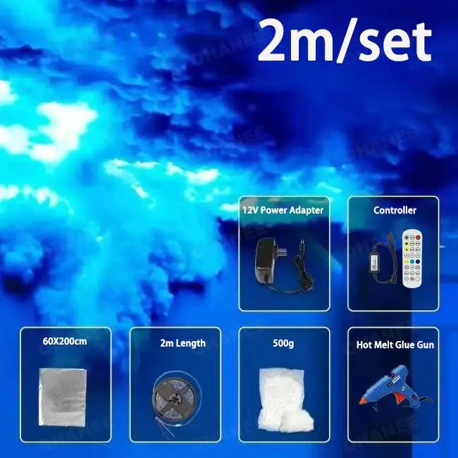 RGB LED Thunder Cloud Light DIY Cotton Cloud Lights Strip Gaming Room Wall Light Bar Atmosphere Party Festival Decor Lights