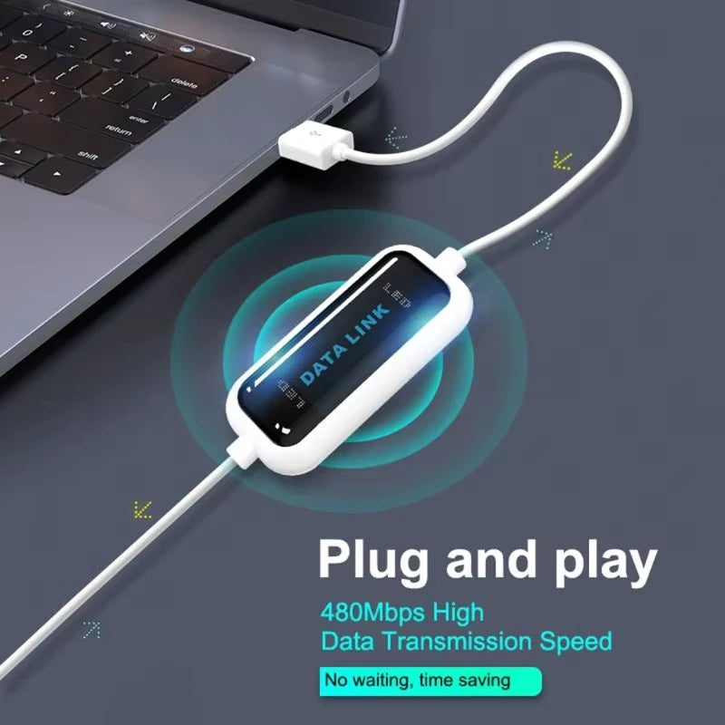 PC to PC USB Online Share Sync Link Cable Net Direct Data File Transfer Bridge LED Easy Copy Between 2 Computer Data Link Cable