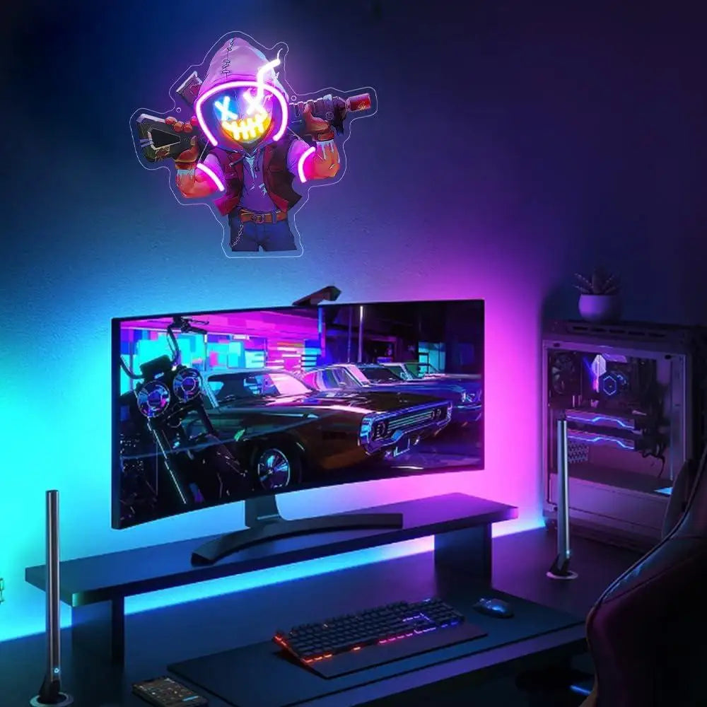 Anime Neon Sign Joker Clown Led Neon Light Signs for Bedroom Man Cave Party Gaming Room Decor Birthday Gifts for Gamer Man