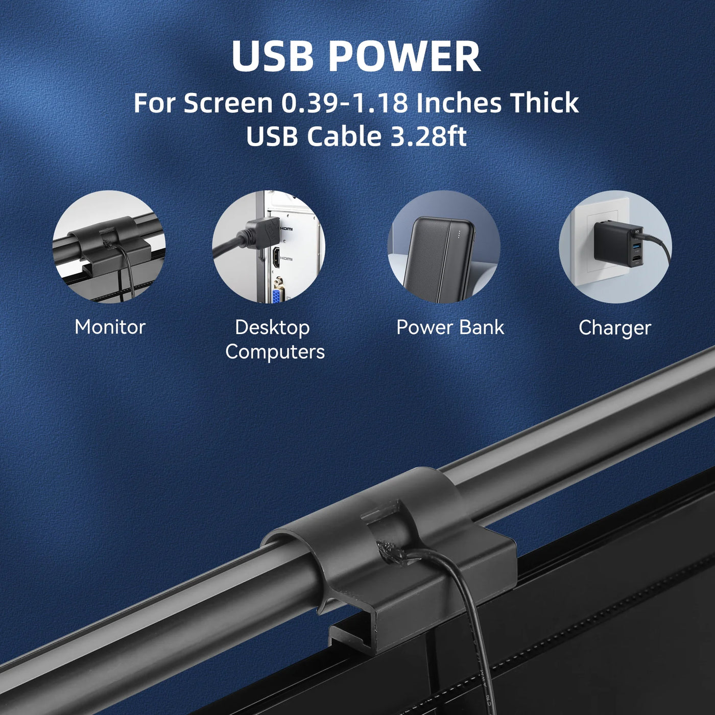 Computer Monitor Light Bar Table Lamp For Work Study Read Gaming Dimming Lighting 44cm Stepless Dimming USB Desk Lamp