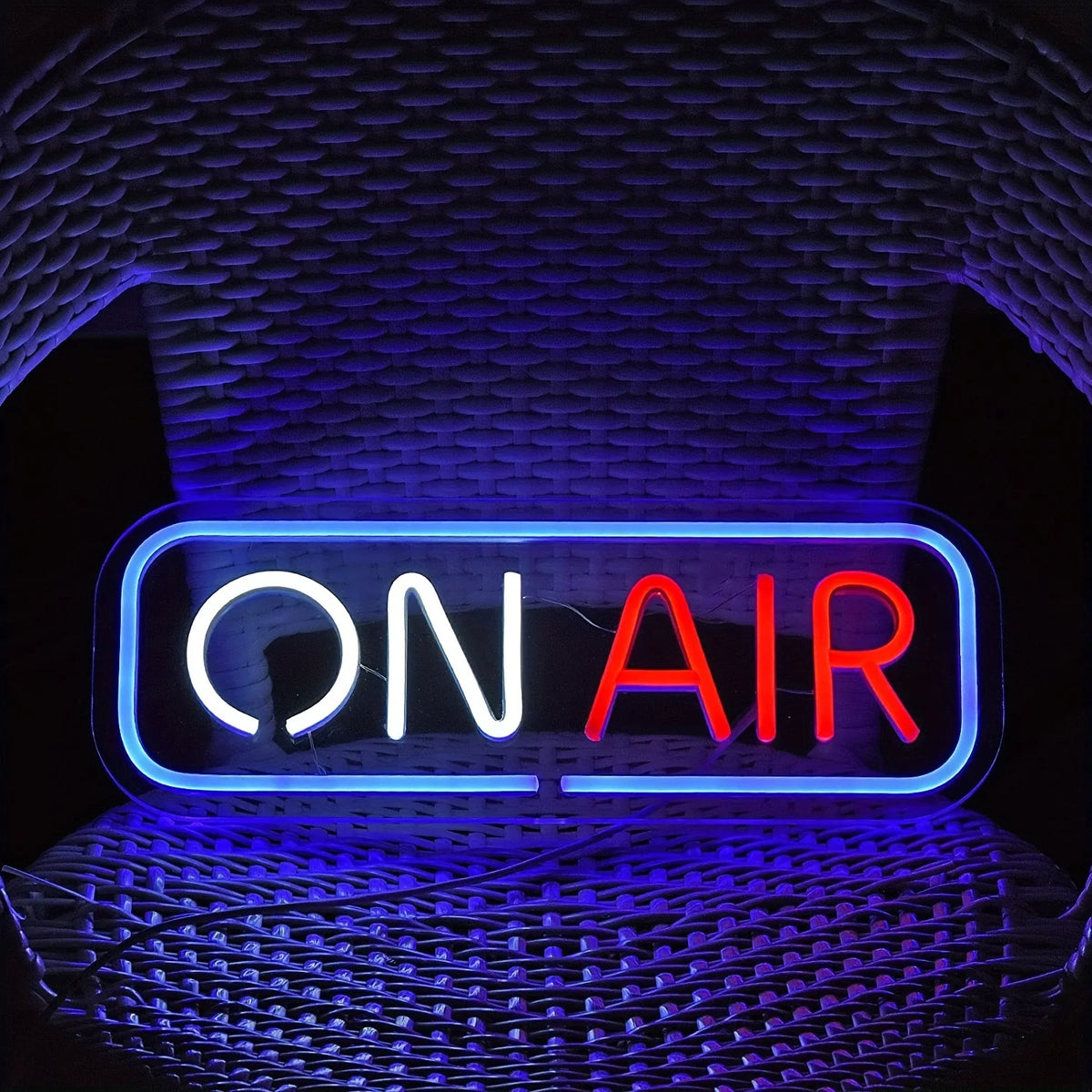 On Air Neon Sign USB Dimmable LED Wall Neon Light Red Glow for Music Studio Podcast Room Streaming Setup Live Broadcast Decor