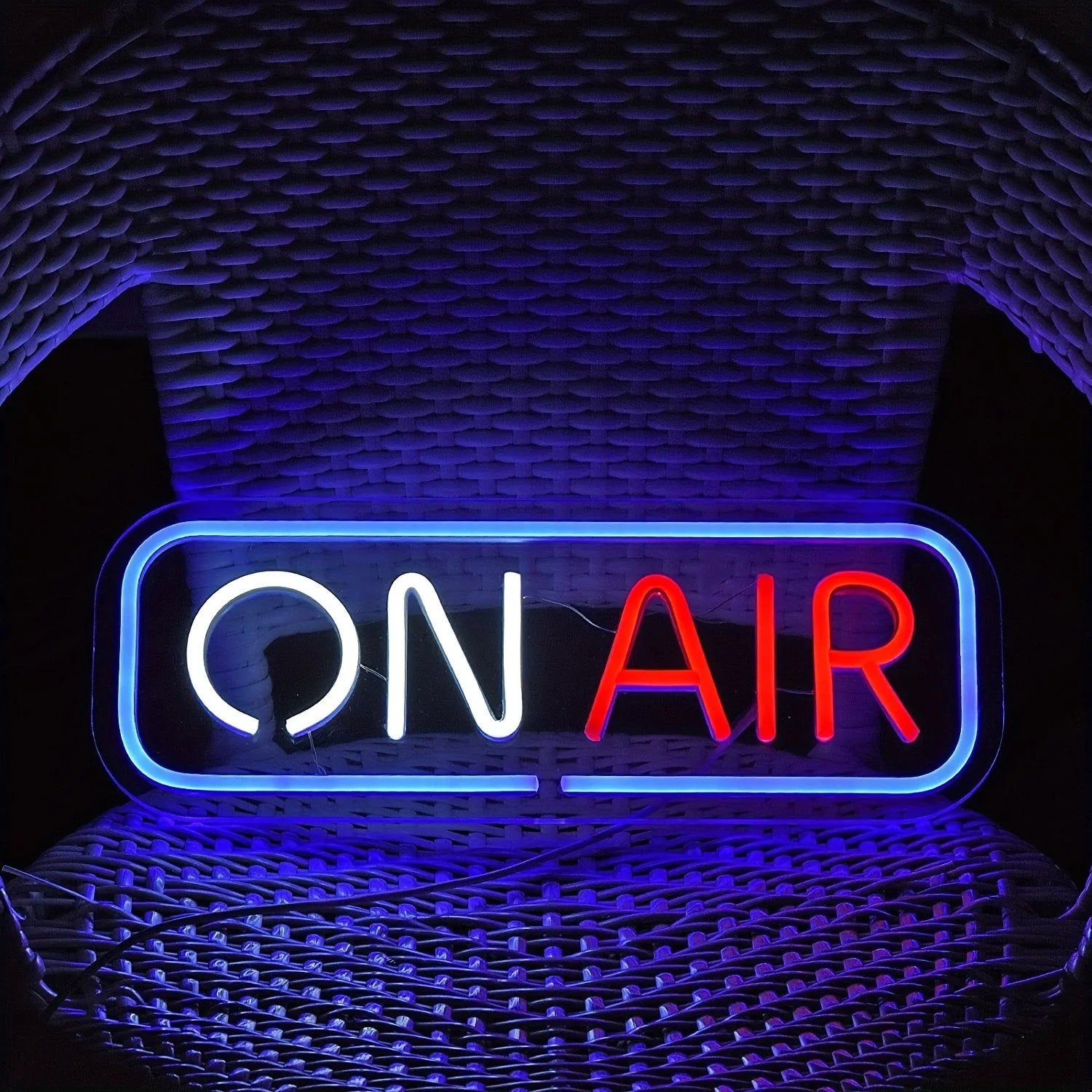 On Air Neon Sign USB Dimmable LED Wall Neon Light Red Glow for Music Studio Podcast Room Streaming Setup Live Broadcast Decor