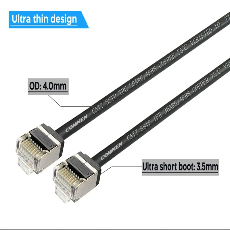 Propatch CAT7 RJ45 Short 10Gbps SSTP 36AWG RJ45 LAN Cable Cord Ethernet Cable Lan  for Ps5 Router Xbox Computer