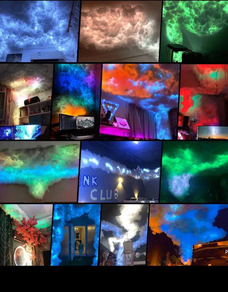 RGB LED Thunder Cloud Light DIY Cotton Cloud Lights Strip Gaming Room Wall Light Bar Atmosphere Party Festival Decor Lights