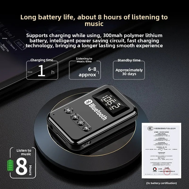 Bluetooth 5.0 Receiver Transmitter 2-in-1 Adapter Suitable for Computer Speakers Car FM