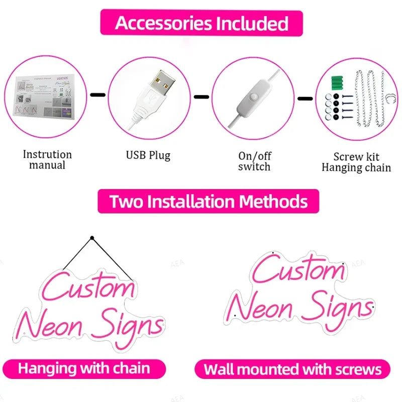 AK Shape Neon Sign - USB-Powered Wall Mounted Gaming Decor with Switch Vibrant E-Sports/Party/Game Room Lighting Wall Decoration