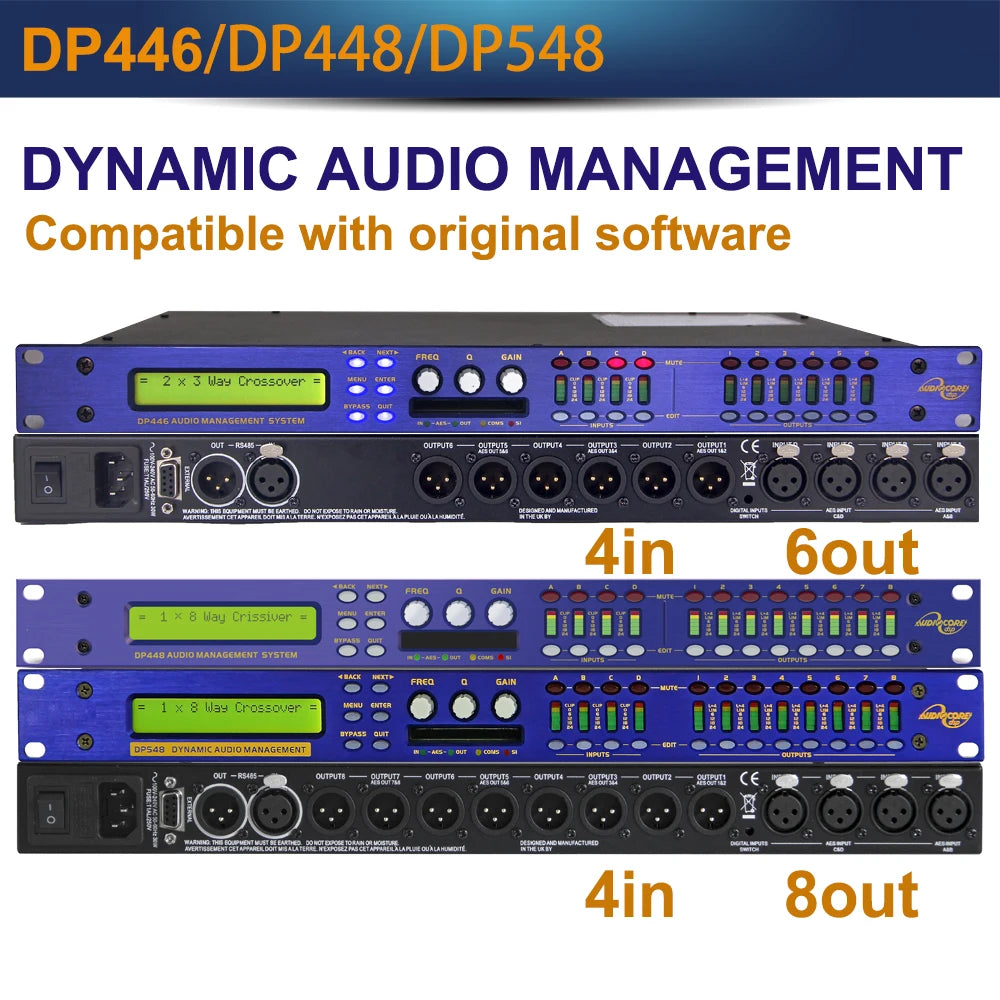 Pro Digital DSP Audio Processor DP446/DP448/DP548 Processor Compatible Original Software Audio Speaker Dynamic Management System