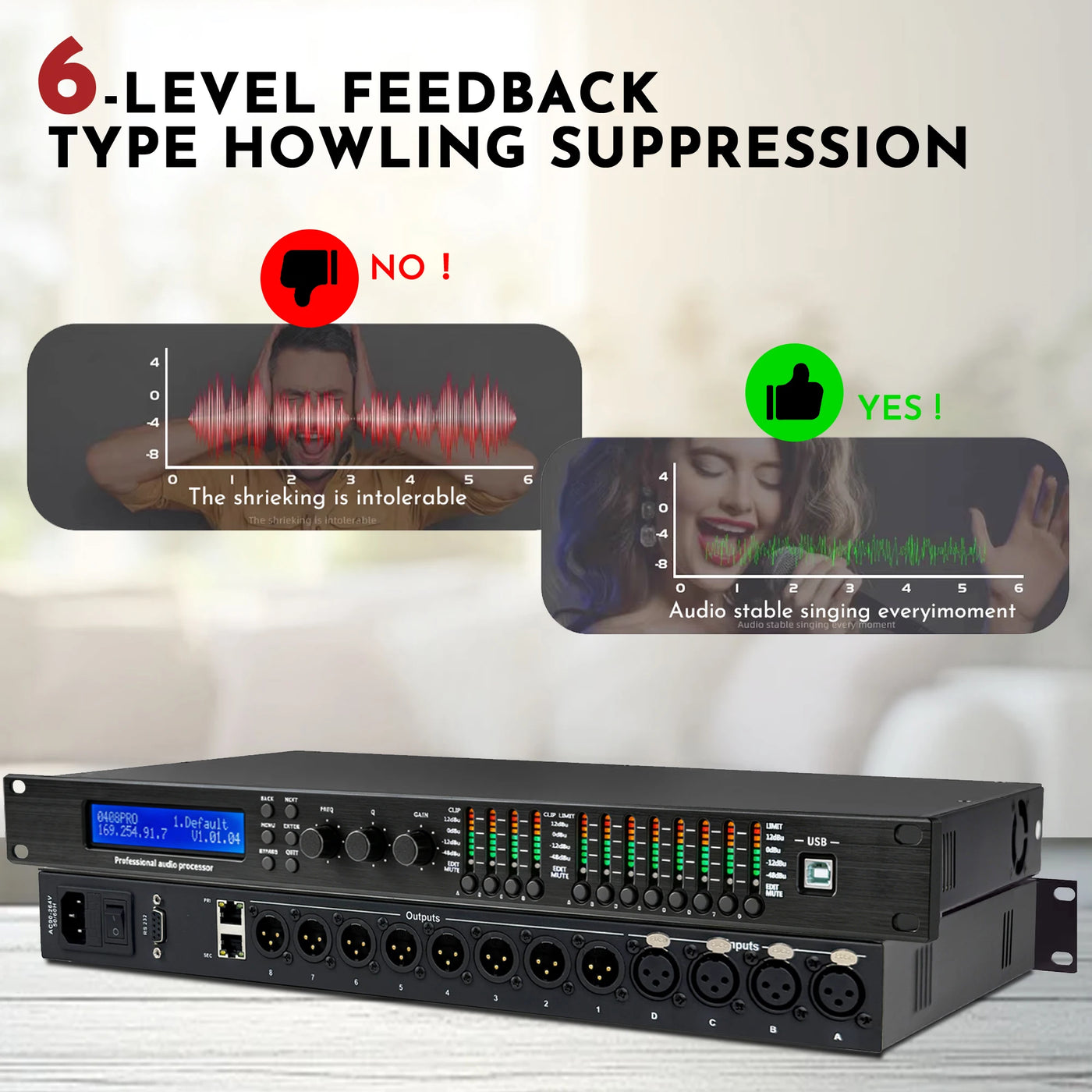 Paulkitson MC48 Digital Audio Processor DriverRack 4In 8Out 96K DSP FIR Speaker Management System
