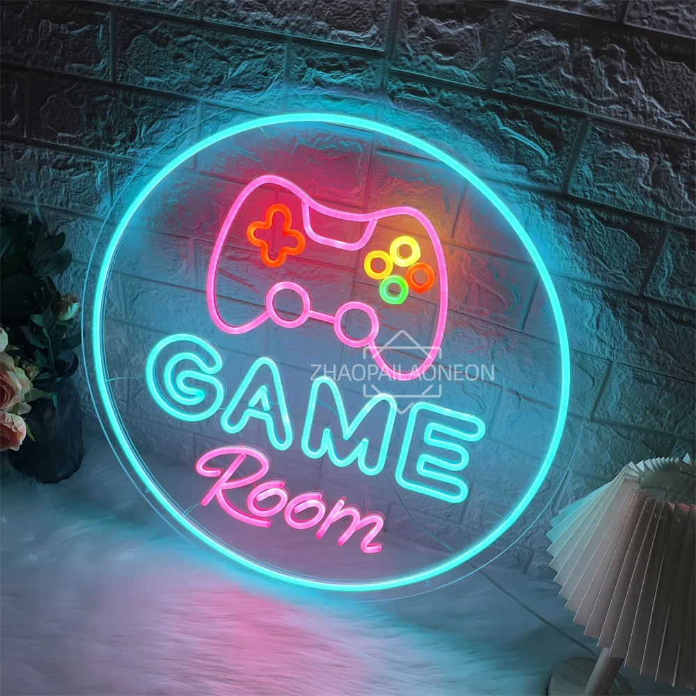 Game Room Neon Led Sign Gaming Bedroom Decoration Neon Light Sign Boys Room Night Lights USB Bar Pub Club LED Wall Decor Signs