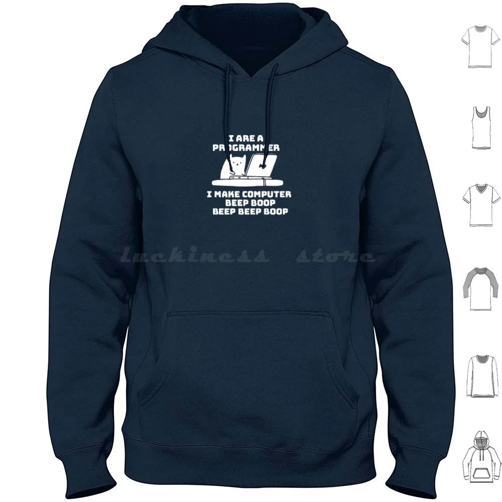 I Are Programmer Computer Cat Beep Boop Hoodie Cotton Long Sleeve Programmer Software Engineers I Are Programmer I