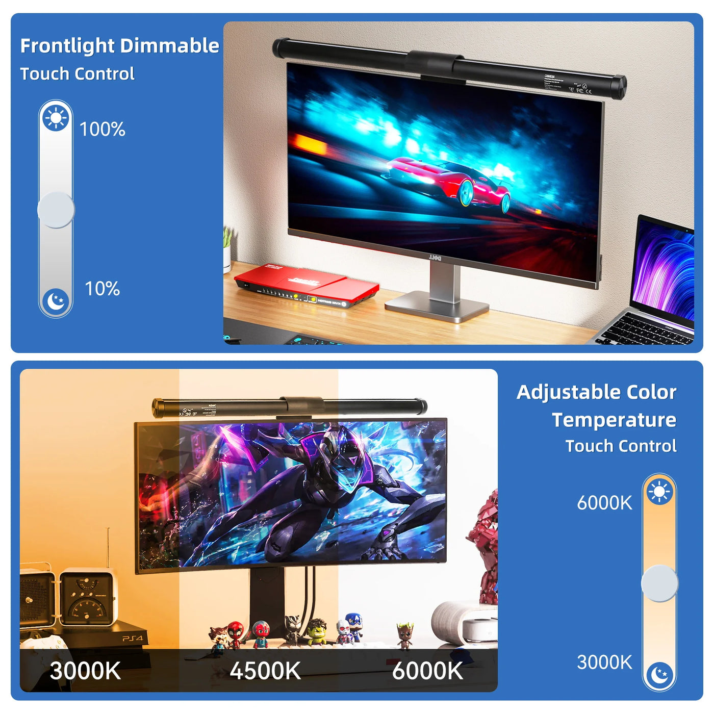 Computer Monitor Light Bar Table Lamp For Work Study Read Gaming Dimming Lighting 44cm Stepless Dimming USB Desk Lamp