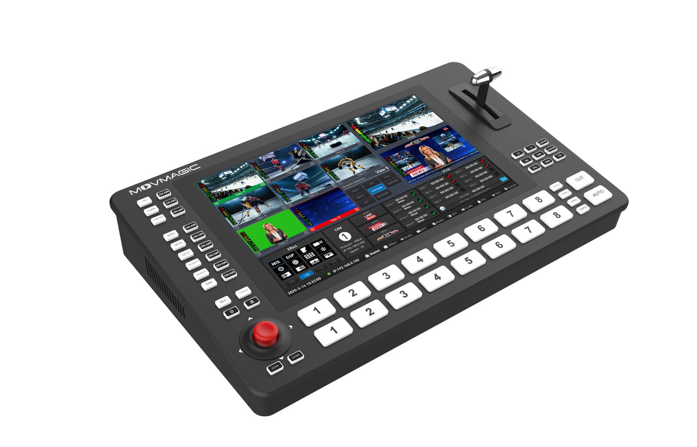 MOVMAGIC M8 4K  Professional 8CH Video Mixer 10.1" Touch Screen HDMI&3G-SDI/ NDI ISO Recording for Live Streaming Conference