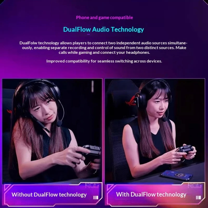 ROG Prism Lightweight Over-Ear Gaming Earphones 7.1 Channel Gaming Headset RGB Lighting Aura Sync Prism 2 Gaming Headphone Gifts