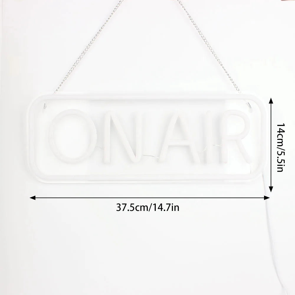 ON AIR Neon Signs - LED Live On Air Neon Lights For Gamers Streaming/Recording Sign - Round Led Sign For Studio, Wall, Bedroom,