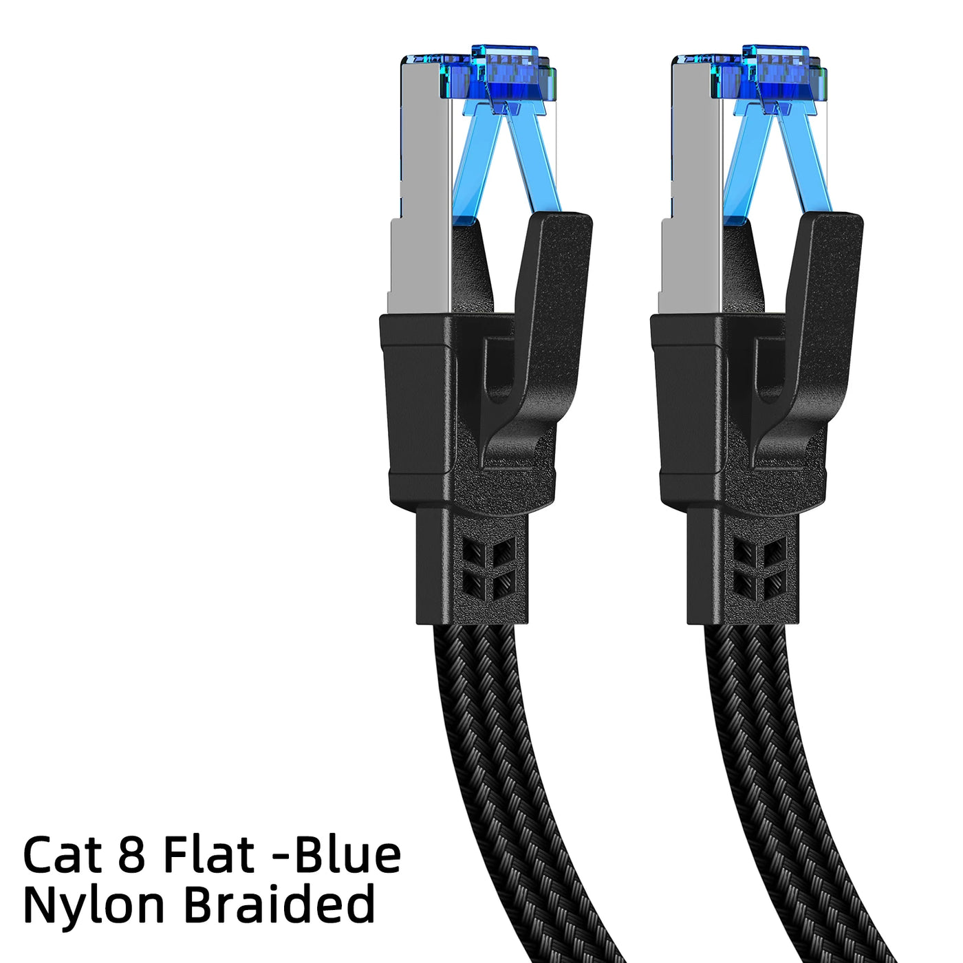 D-Sunty Ethernet Cable CAT8 40Gbps Nylon Braided Network Lan Cord for PC Modem Laptop PS 5 Router RJ45 Flat Cable Ethernet Cat 8