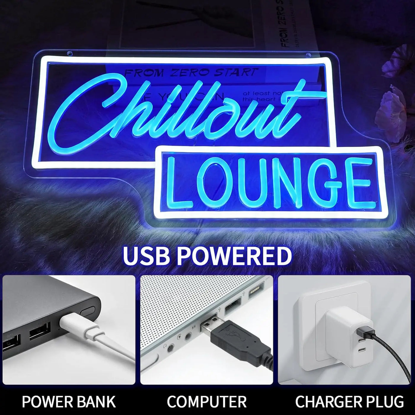 Chillout Lounge Neon Sign USB LED Light for Bar Garage Party Gaming Room Bedroom Decoration neon personnalisé Gift Night Light