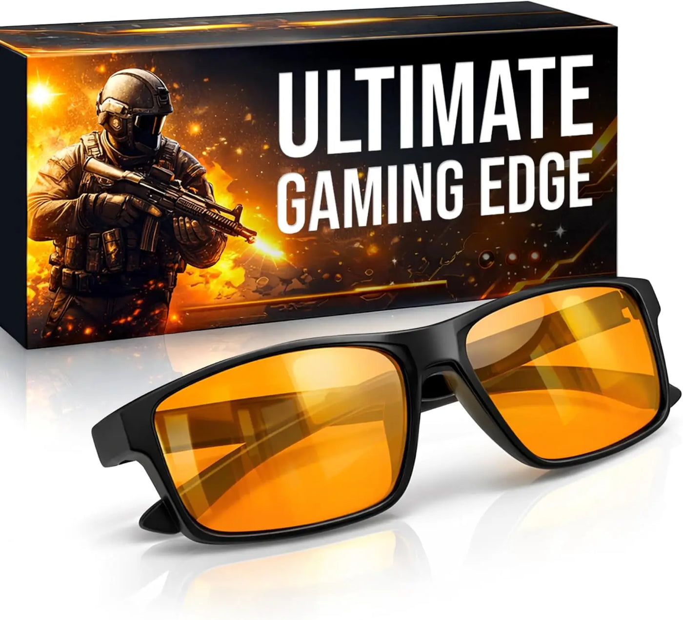 Blue Light Blocking Gaming Glasses, Night Driving & Computer Protection for Men, Gift