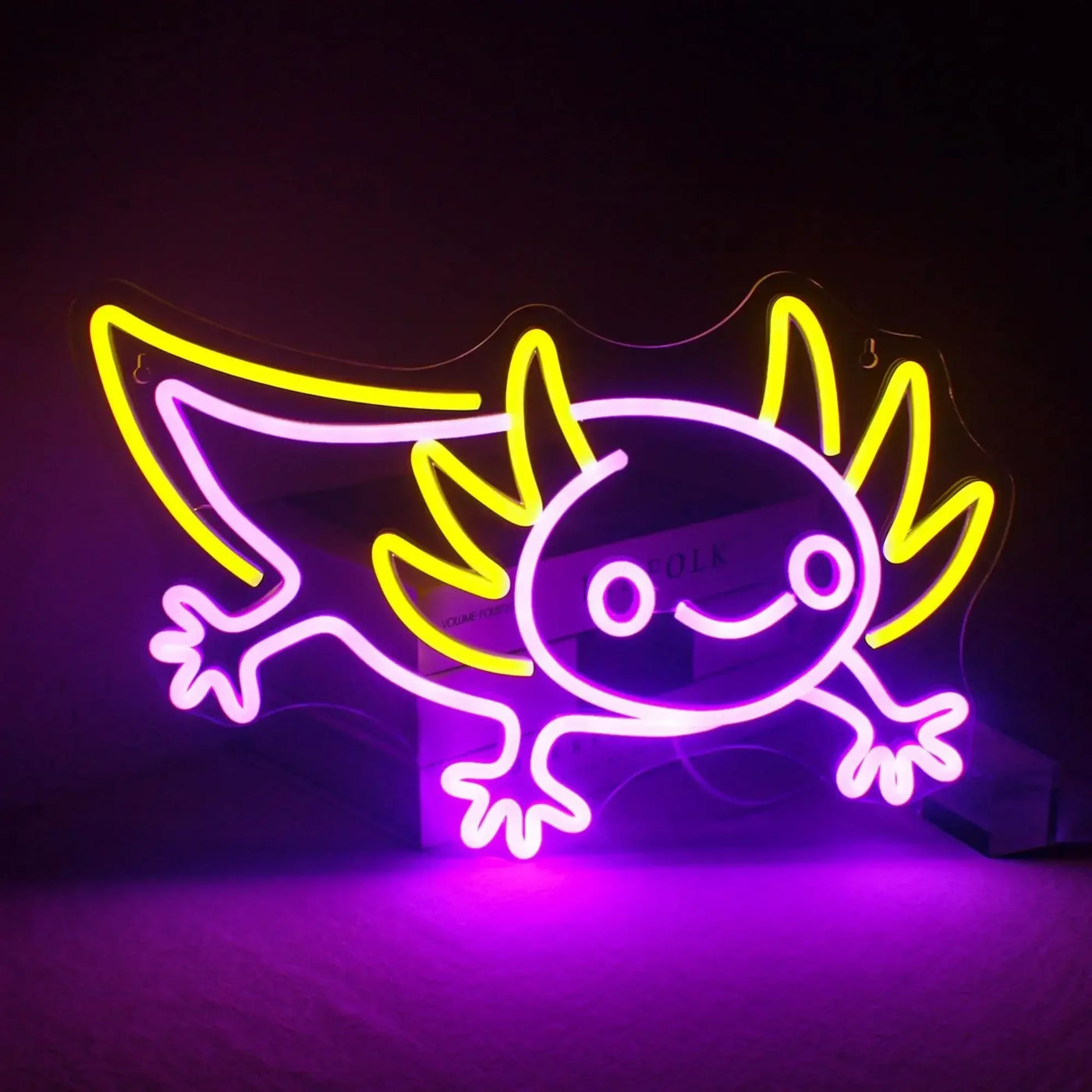 Cute Axolotl Neon Sign LED Wall Art for Bedroom Gaming Room Bar Unique Animal Lamp Symbol of Luck Good Vibes Night Light Gift